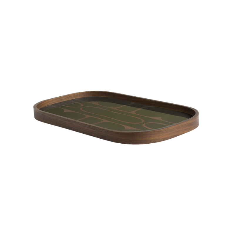 The Second Nature Valet Tray Small Rectangular from Ethnicraft from the side angle.