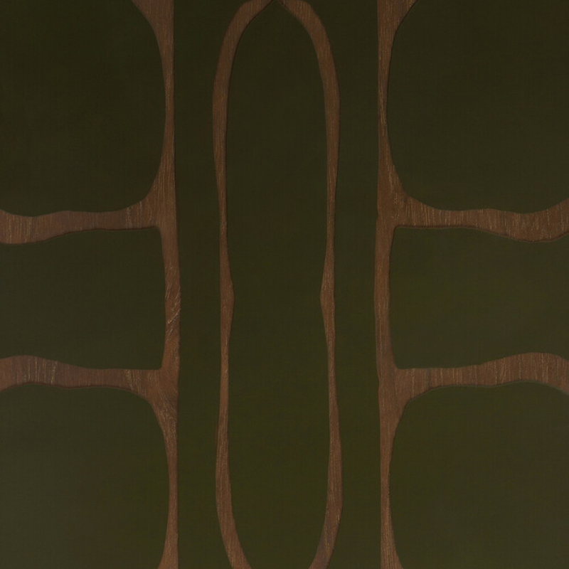 The Second Nature Valet Tray Round from Ethnicraft with the details of the hand-printed design.