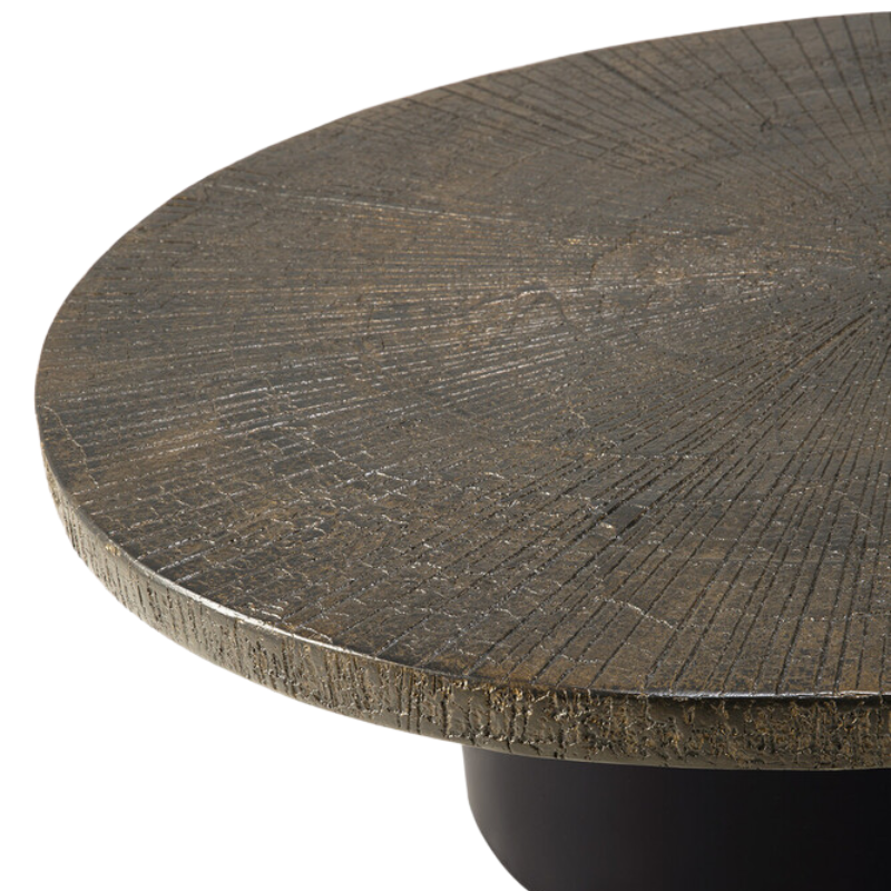 The 41.5 inch Slice Coffee Table from Ethnicraft close up.