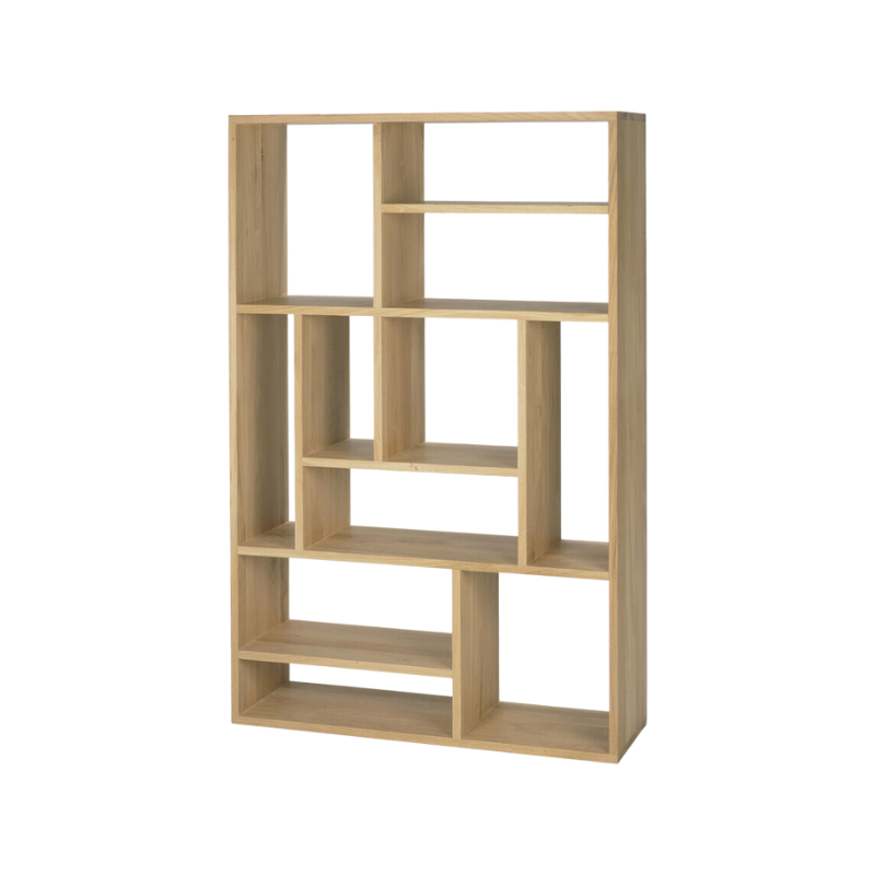 The M Rack from Ethnicraft small size in oak from the side.