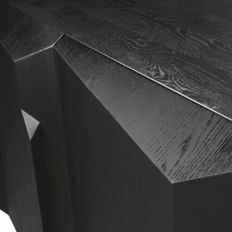The Stairs Sideboard from Ethnicraft in black oak in detail.