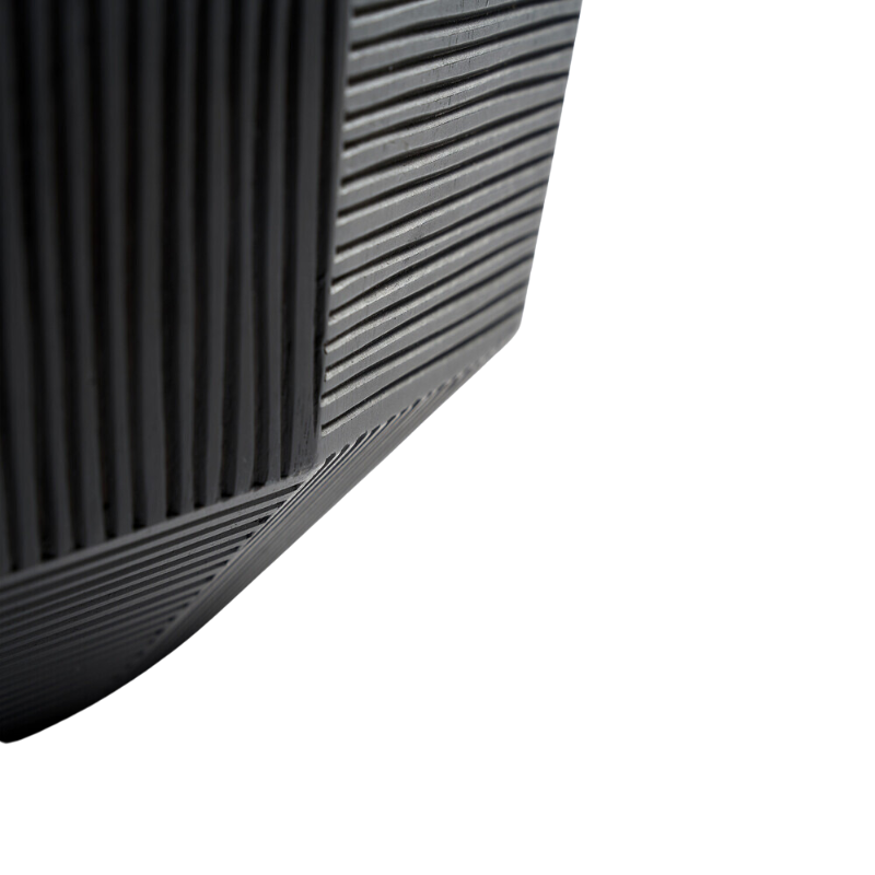 The Striped Bowl from Ethnicraft in detail.