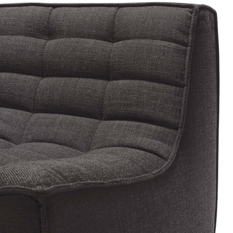 The N701 Three Seater Sofa from Ethnicraft with dark grey standard fabric close up.