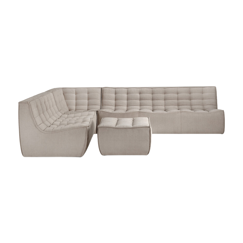 The N701 Three Seater Sofa from Ethnicraft with ecru eco fabric in a sofa setup.