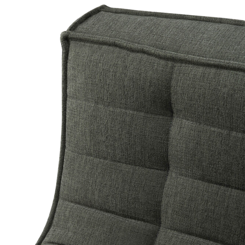 The N701 Three Seater Sofa from Ethnicraft with moss eco fabric in detail.