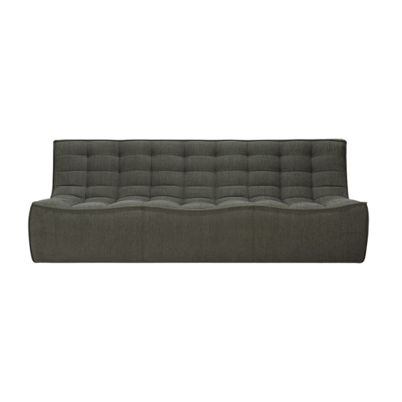 The N701 Three Seater Sofa from Ethnicraft with moss eco fabric.
