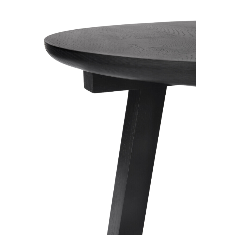 The Tripod Side Table from Ethnicraft in black oak close up.
