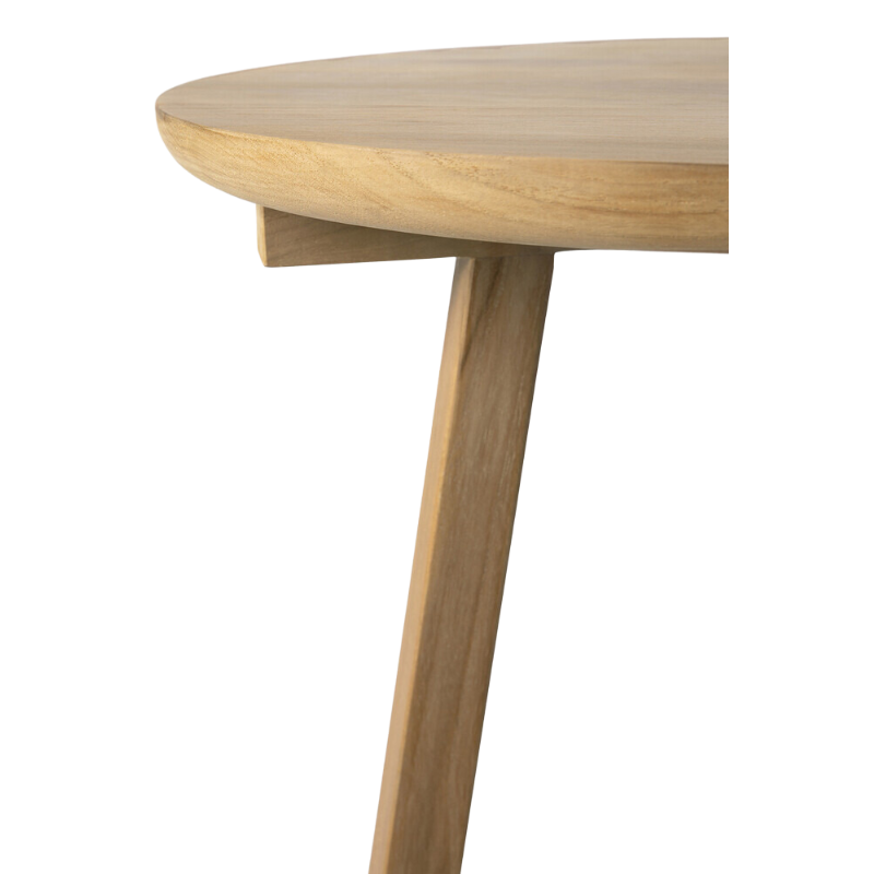 The Tripod Side Table from Ethnicraft in oak close up.