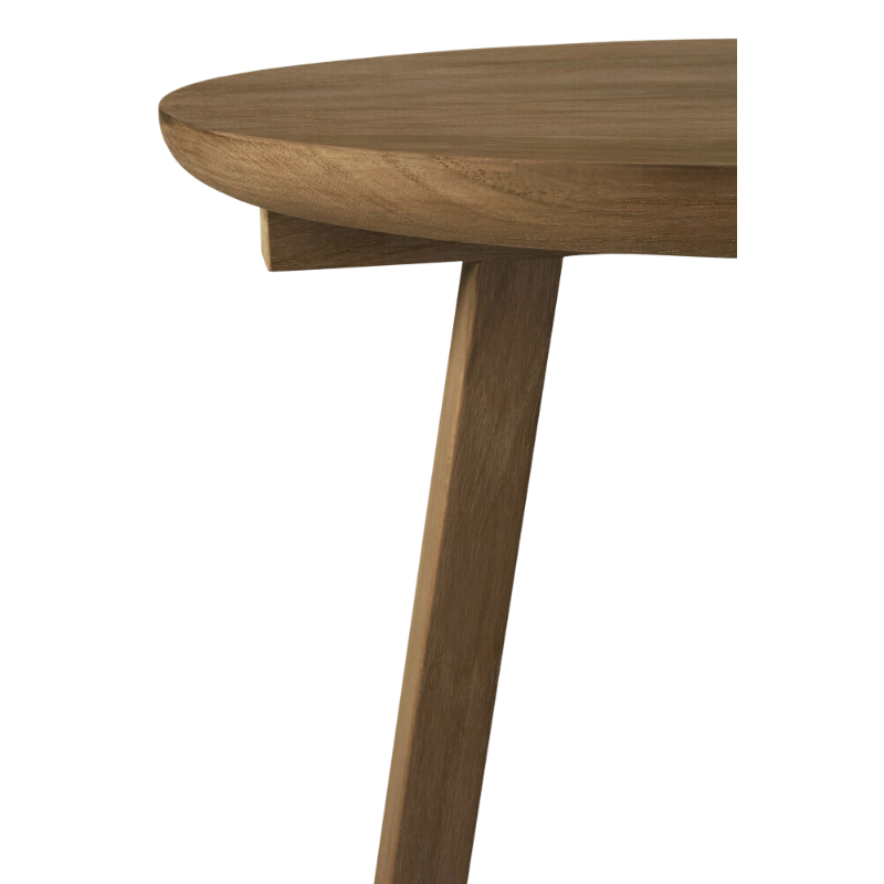 The Tripod Side Table from Ethnicraft in teak close up.