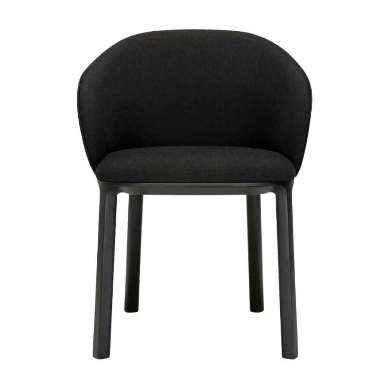 The Unda Dining Chair from Ethnicraft in black from the front.
