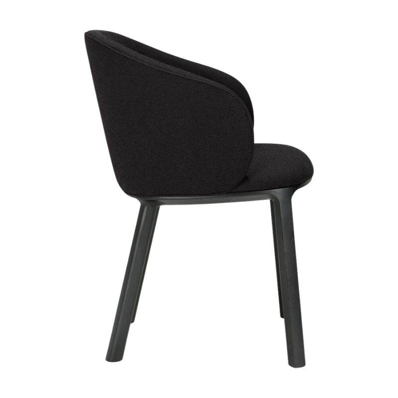 The Unda Dining Chair from Ethnicraft in black from the side.