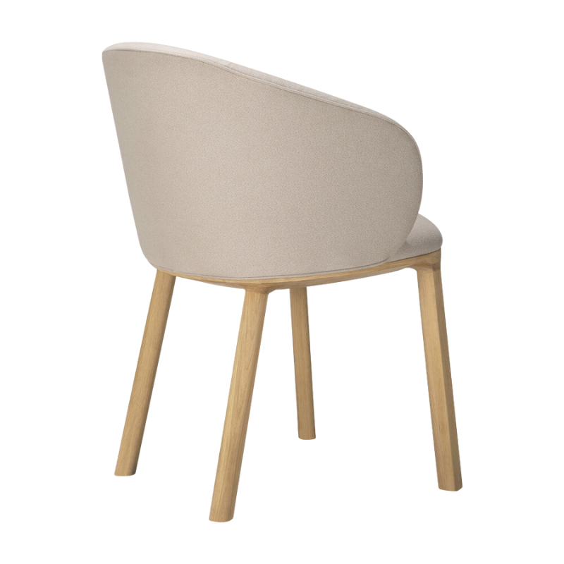 The Unda Dining Chair from Ethnicraft in salt from the back.