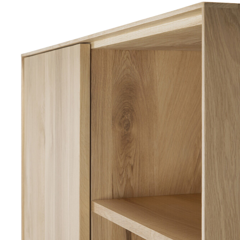 The Whitebird Cupboard from Ethnicraft highlighting the shelving.