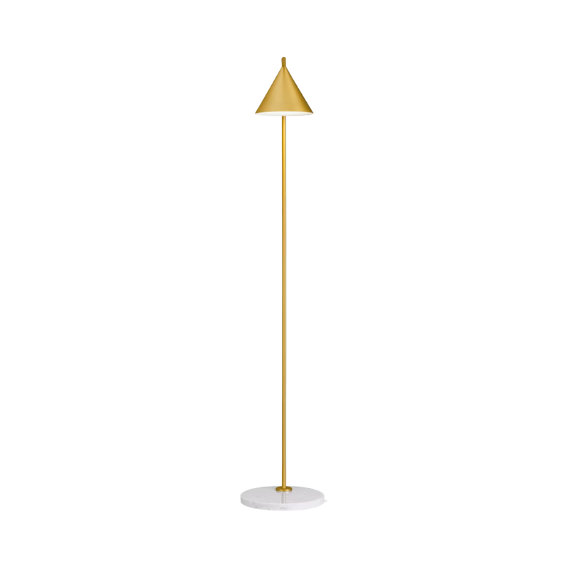 The Captain Flint Floor Lamp from Flos in brass from the front.