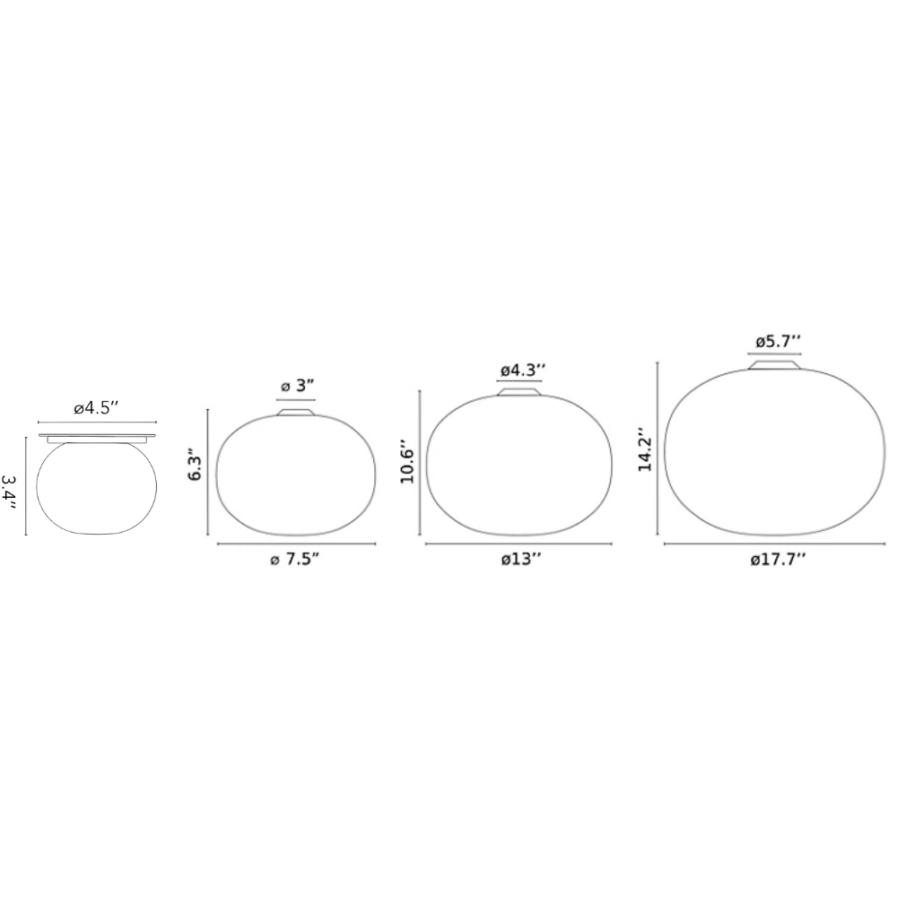Glo Ball by Flos shade dimensions. all-groups