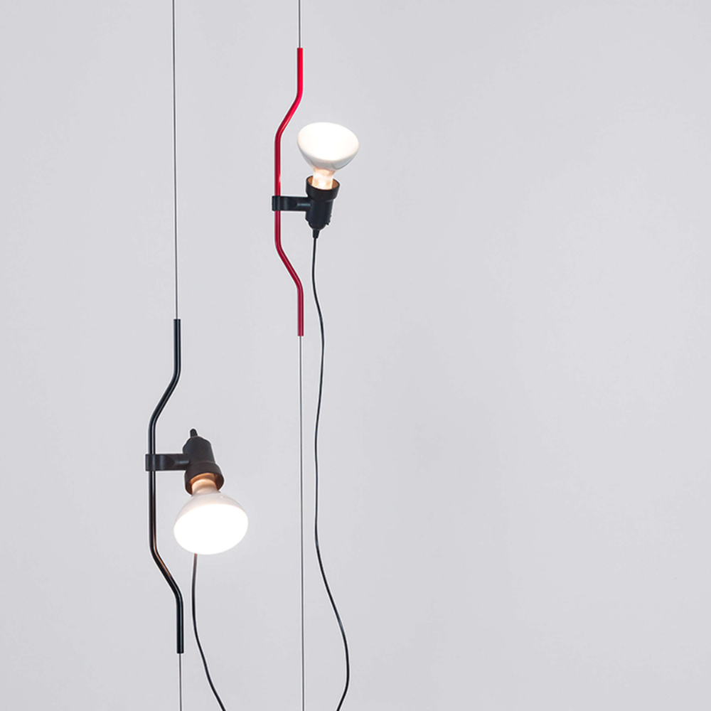 The Parentesi Lamp from Flos in Black and Red.