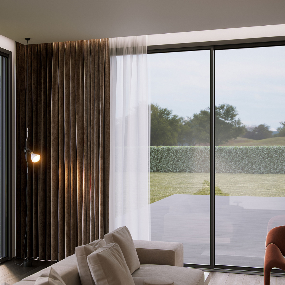 The Parentesi Lamp from Flos in nickel in a living room.