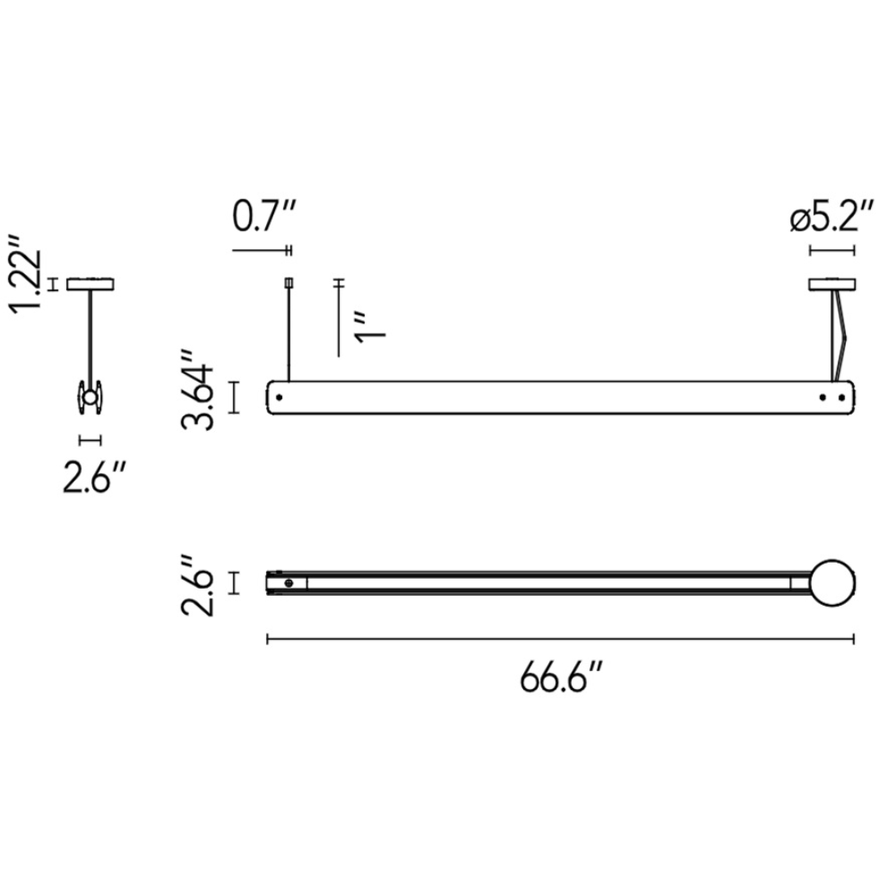 Dimensions of the Seki-Han Linear Pendant by FLOS.