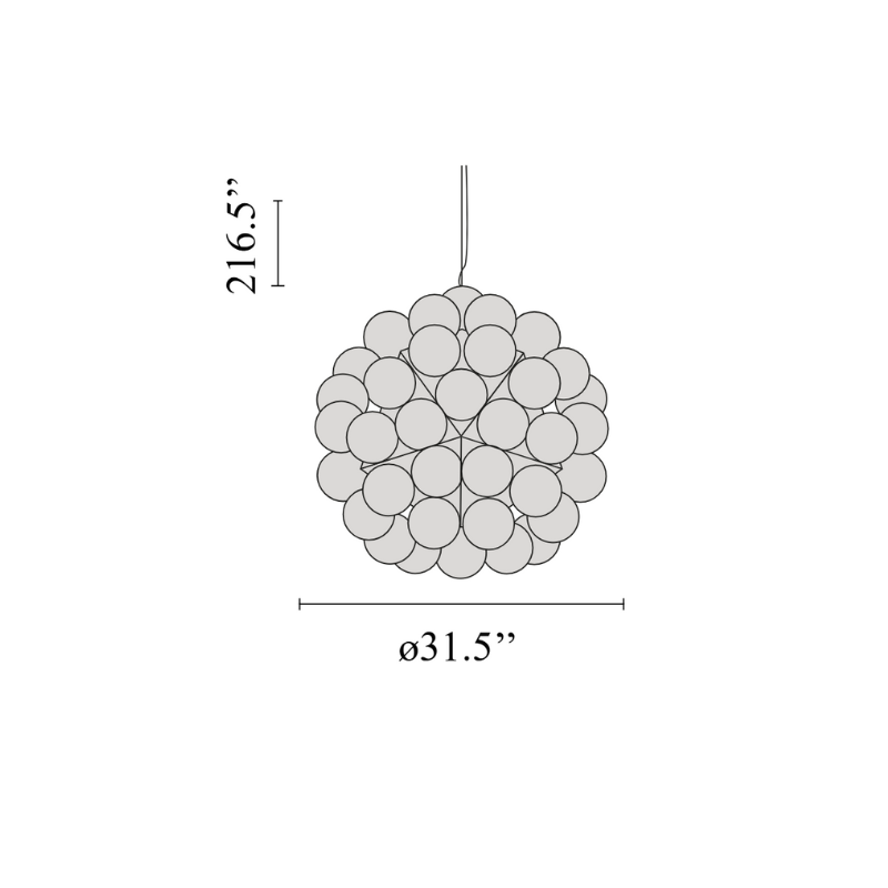 The Taraxacum 88 Suspension from FLOS dimensions.