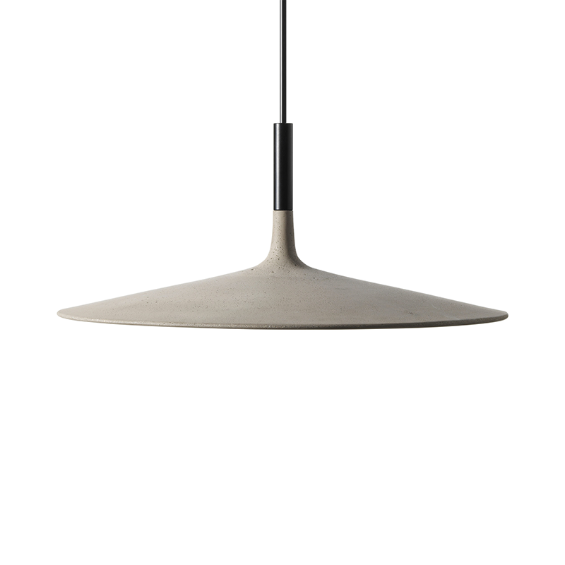 The Aplomb Large Pendant from Foscarini in concrete grey.