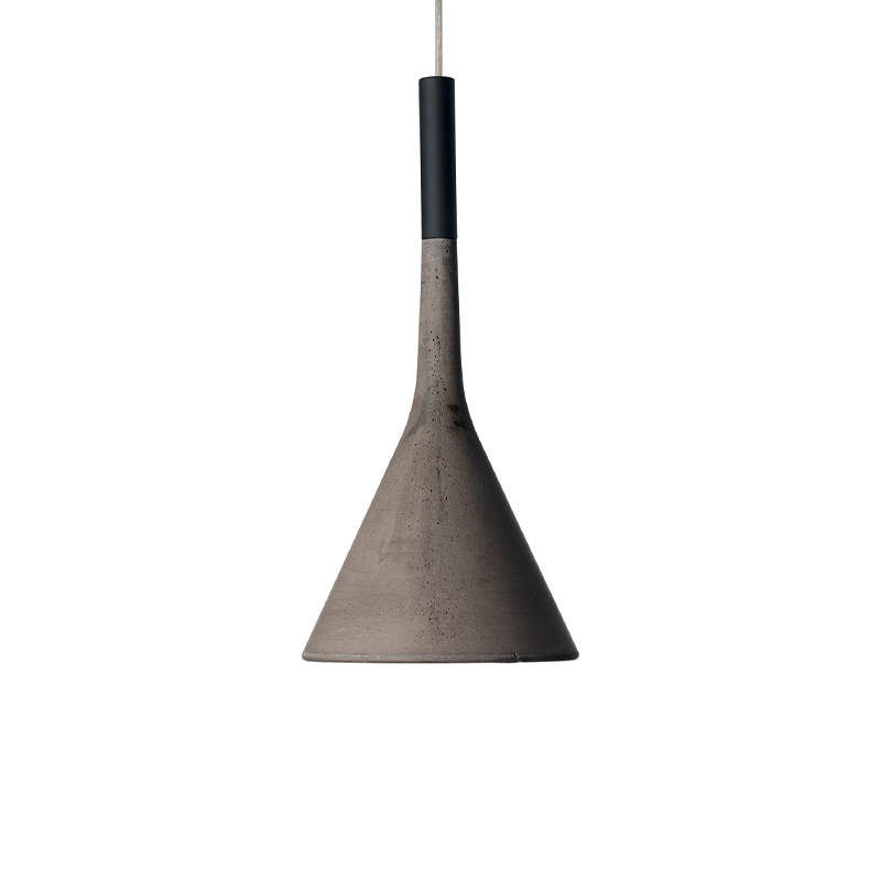 The Aplomb Pendant from Foscarini in concrete grey.