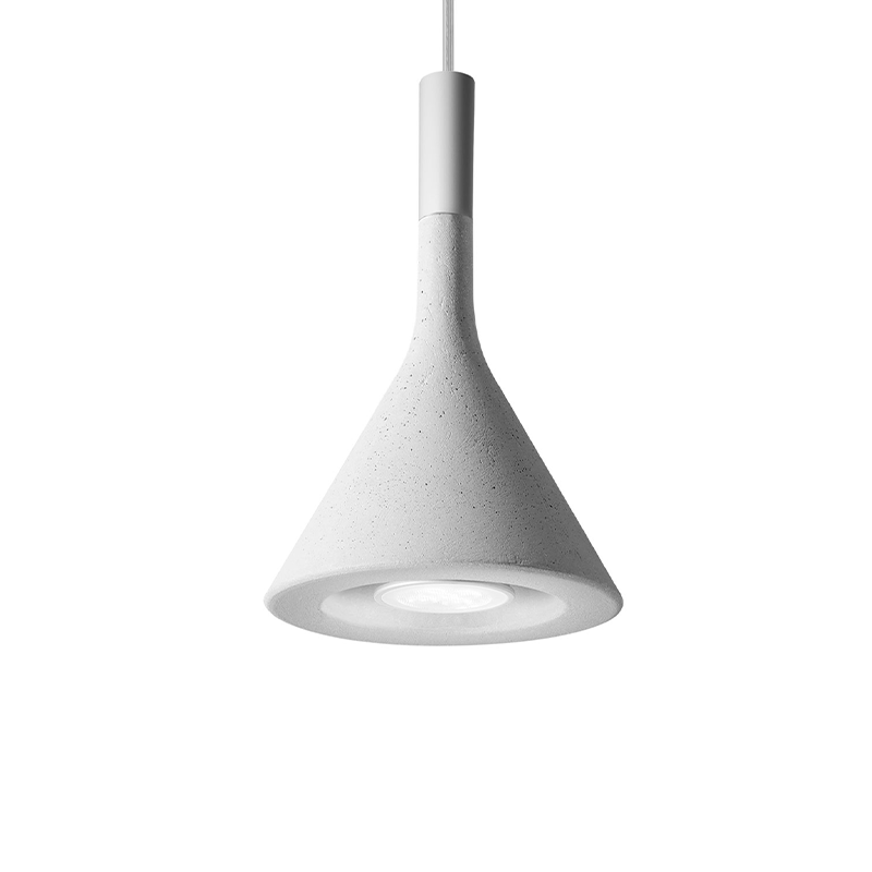 The Aplomb Pendant from Foscarini in white at an angle.