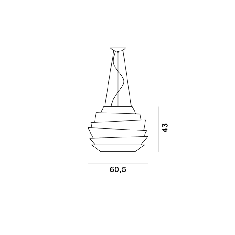 The Le Soleil Pendant from Foscarini dimensions.