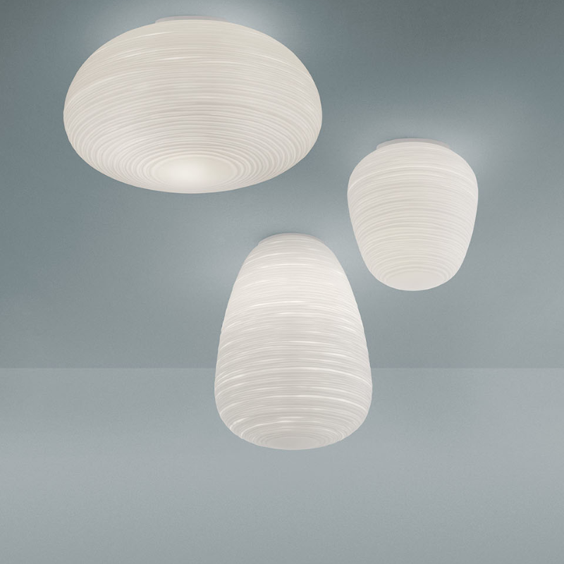 The Rituals 3 Flush Mount from Foscarini with the Rituals 1 and 2 Flush Mounts.