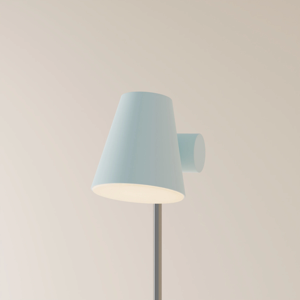 The sky Aim Floor Light from Gantri with the chrome rod option.