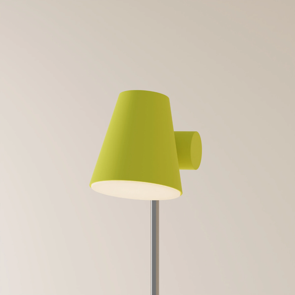 The sprout Aim Floor Light from Gantri with the chrome rod option.