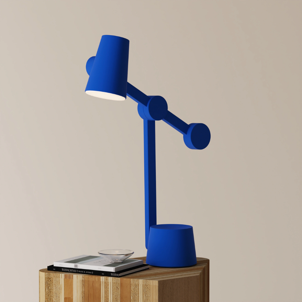 The cobalt Aim Task Light from Gantri.