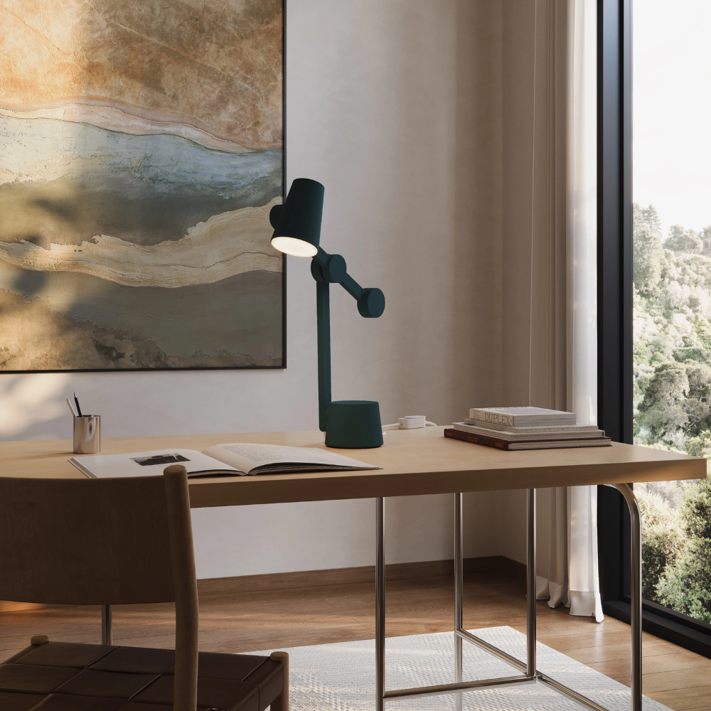 The forest Aim Task Light from Gantri in a home office.