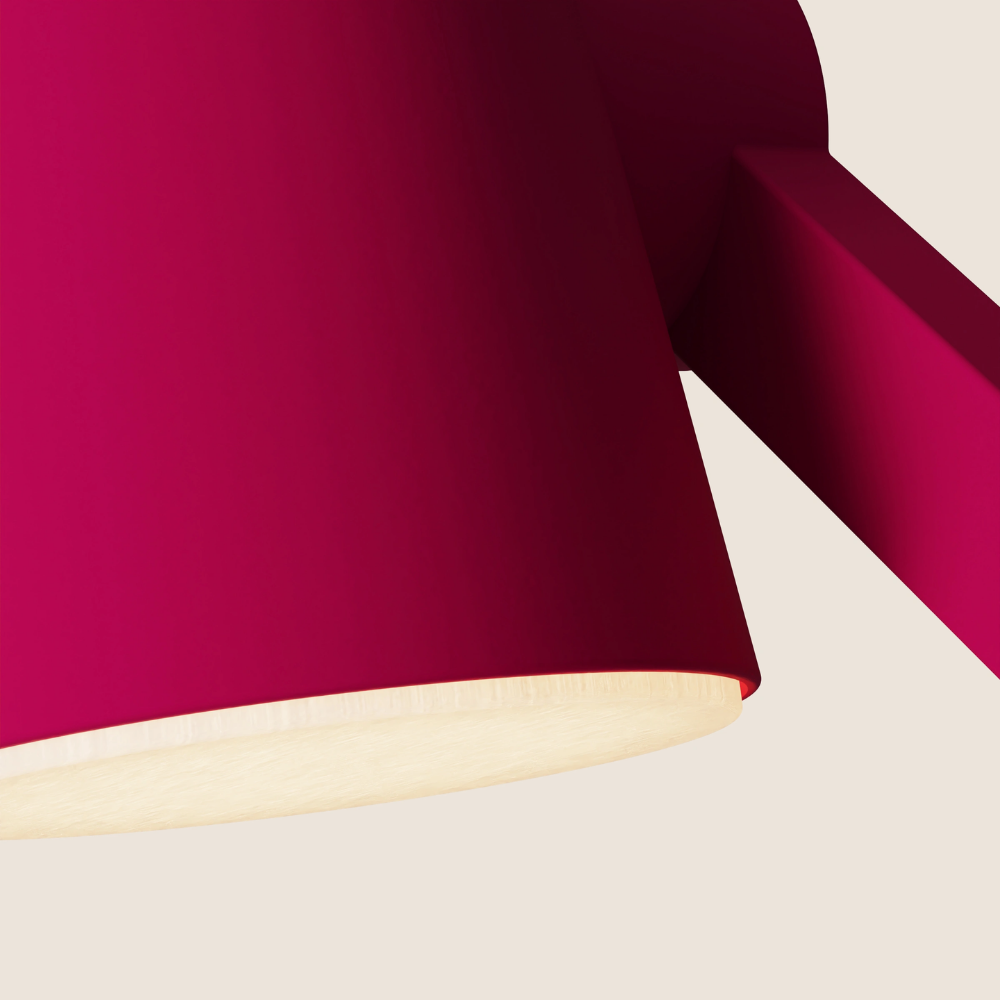 The hibiscus Aim Task Light from Gantri close up.