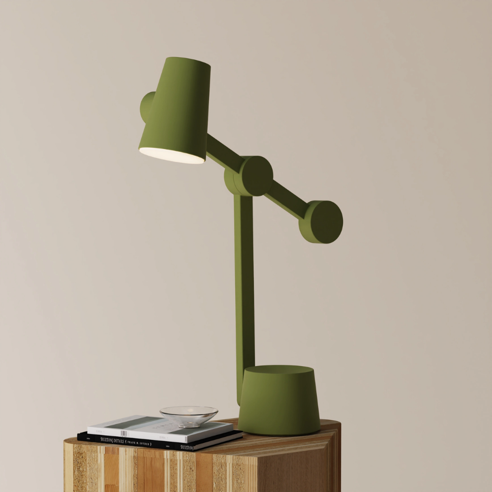 The olive Aim Task Light from Gantri.