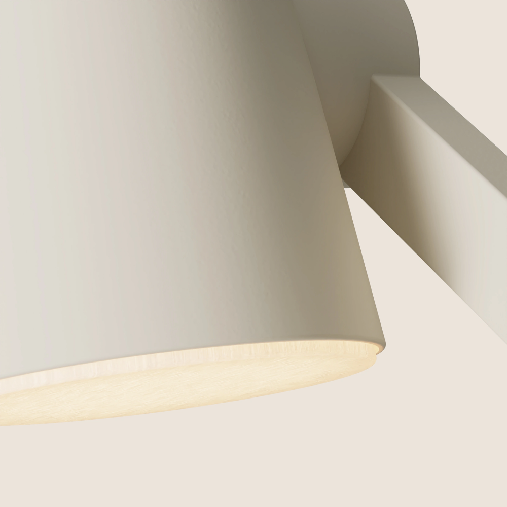 The sand Aim Task Light from Gantri close up.