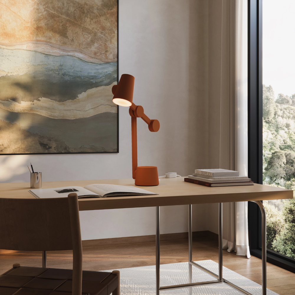 The sedona Aim Task Light from Gantri in a home office.
