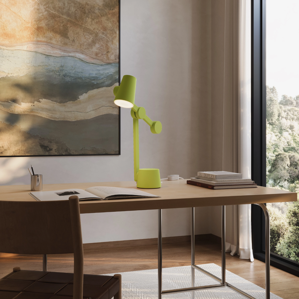 The sprout Aim Task Light from Gantri in a home office.