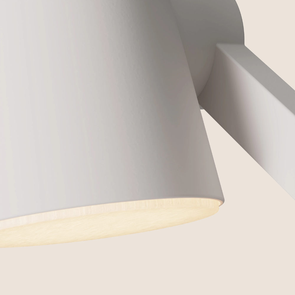 The stone Aim Task Light from Gantri close up.