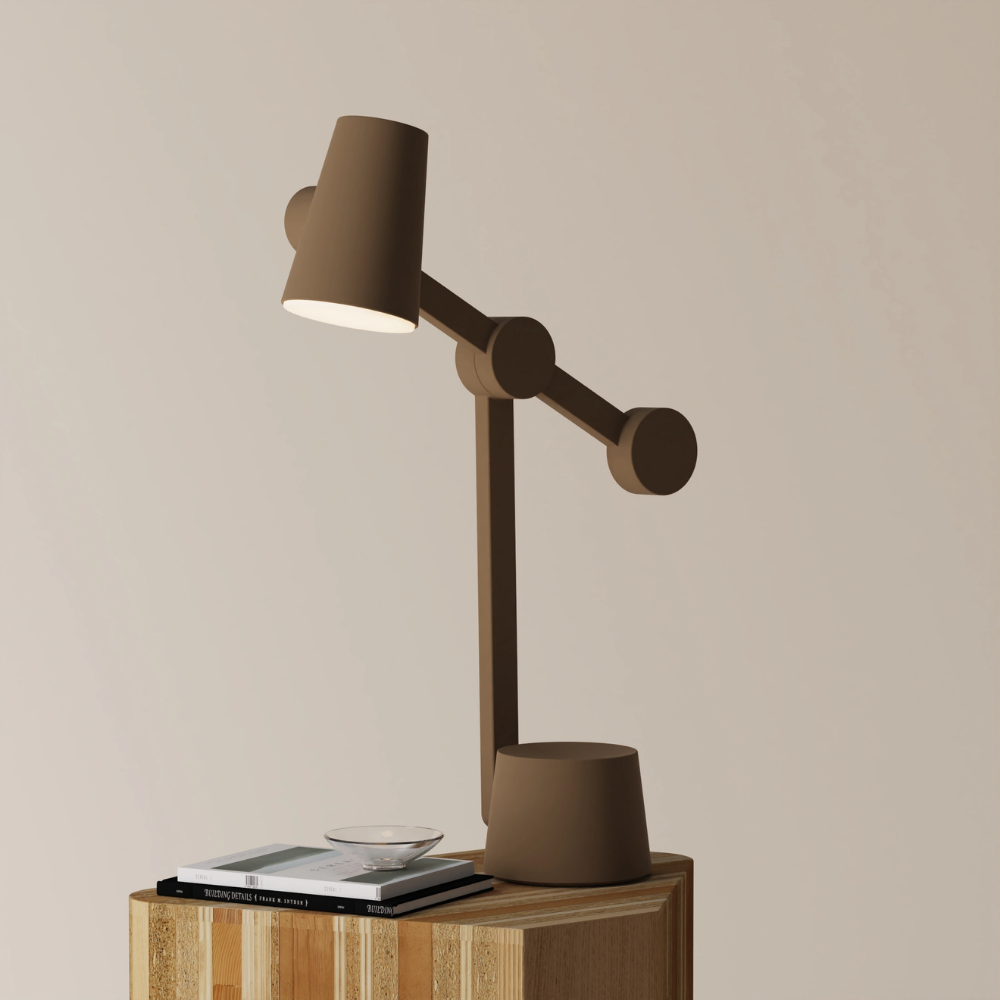 The walnut Aim Task Light from Gantri.