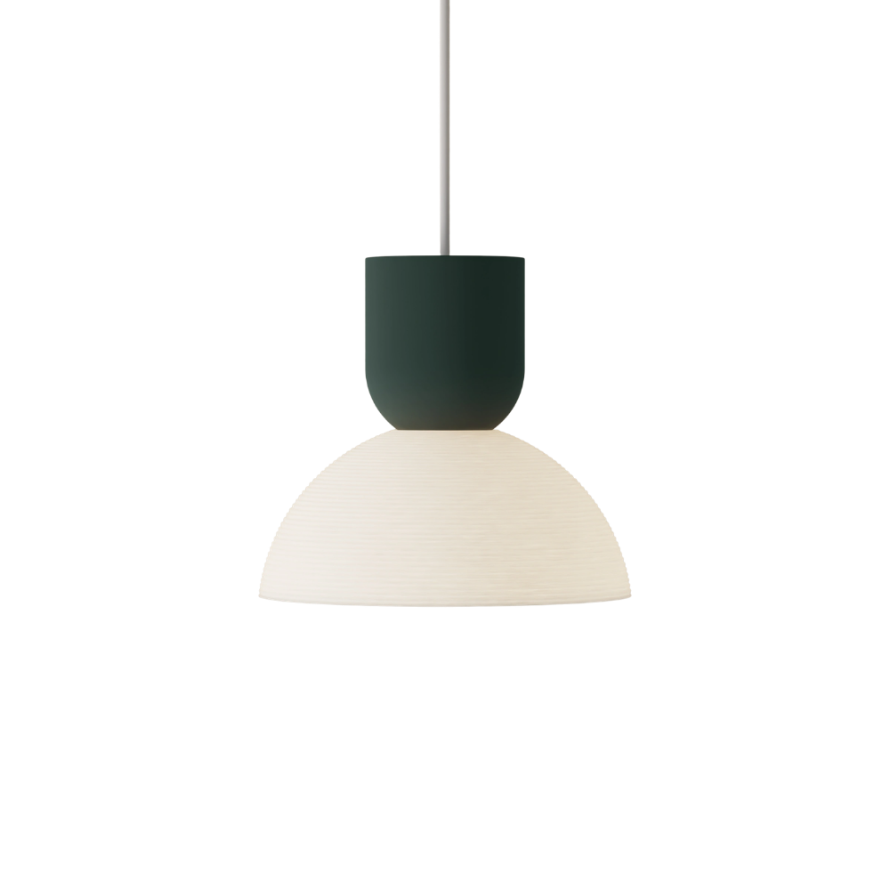 The forest Buia Pendant Light from Gantri with the white cord.