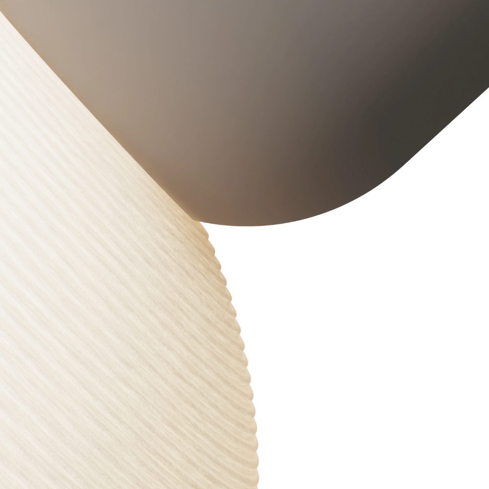 The smoke Buia Pendant Light from Gantri close up.
