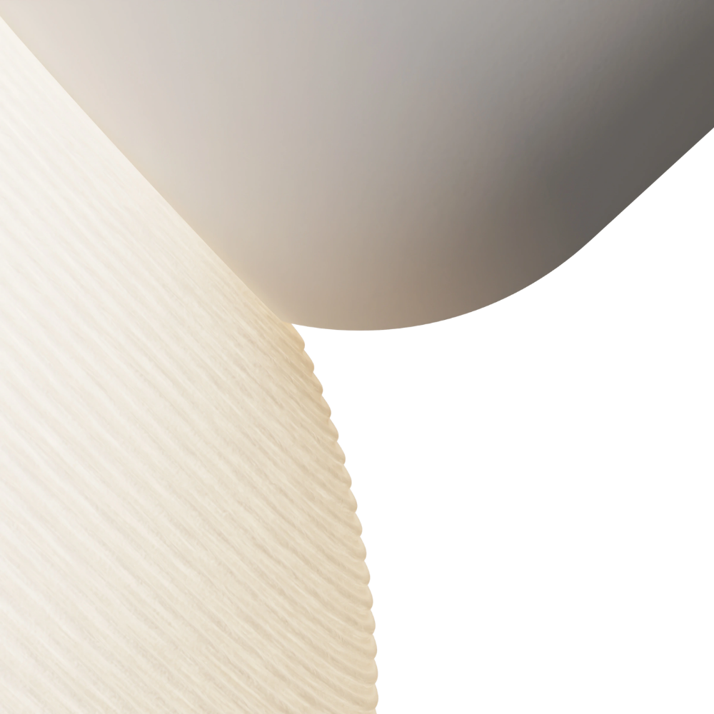 The stone Buia Pendant Light from Gantri close up.