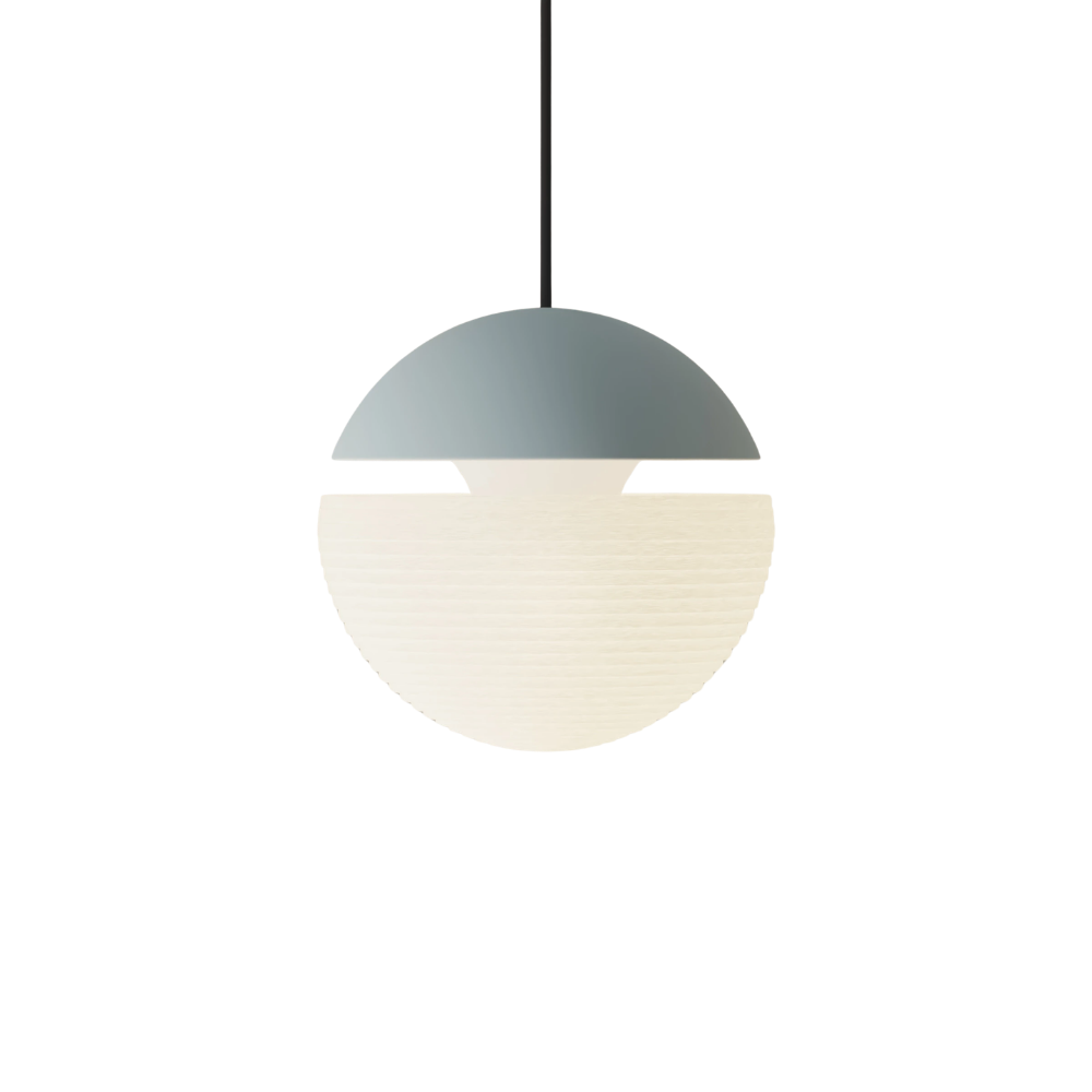 The sky Cora Pendant Light from Gantri with the black cord.