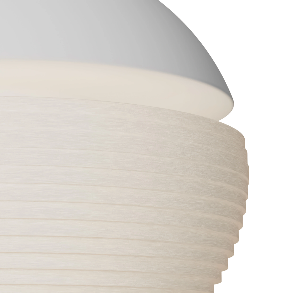 The snow Cora Pendant Light from Gantri close up.