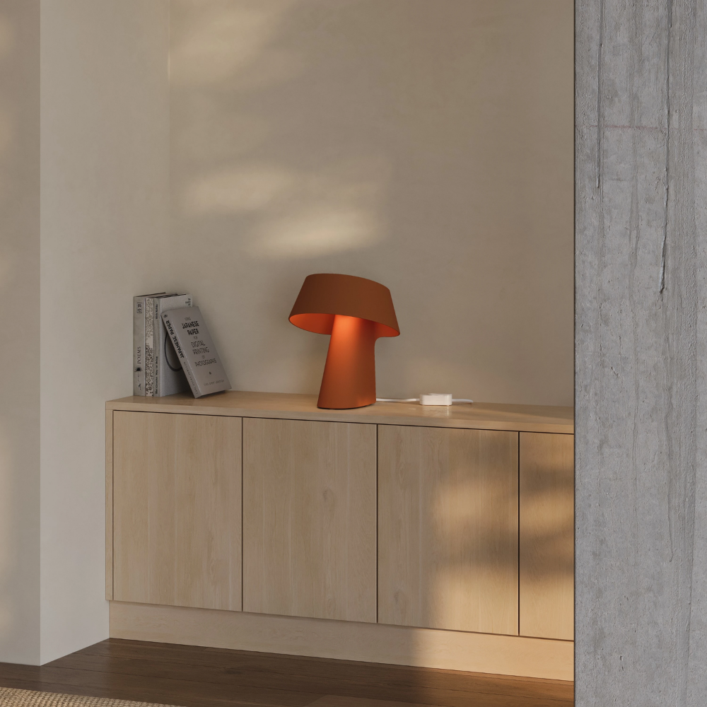 The sedona Fold Table Light from Gantri in a living room.