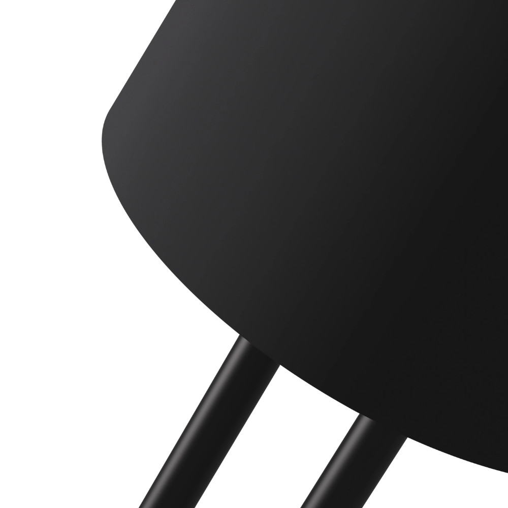The carbon Gio Floor Light from Gantri with the black rod option close up.