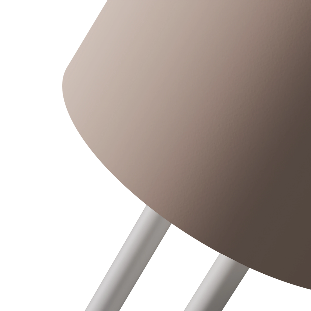The coral Gio Floor Light from Gantri with the white rod option close up.