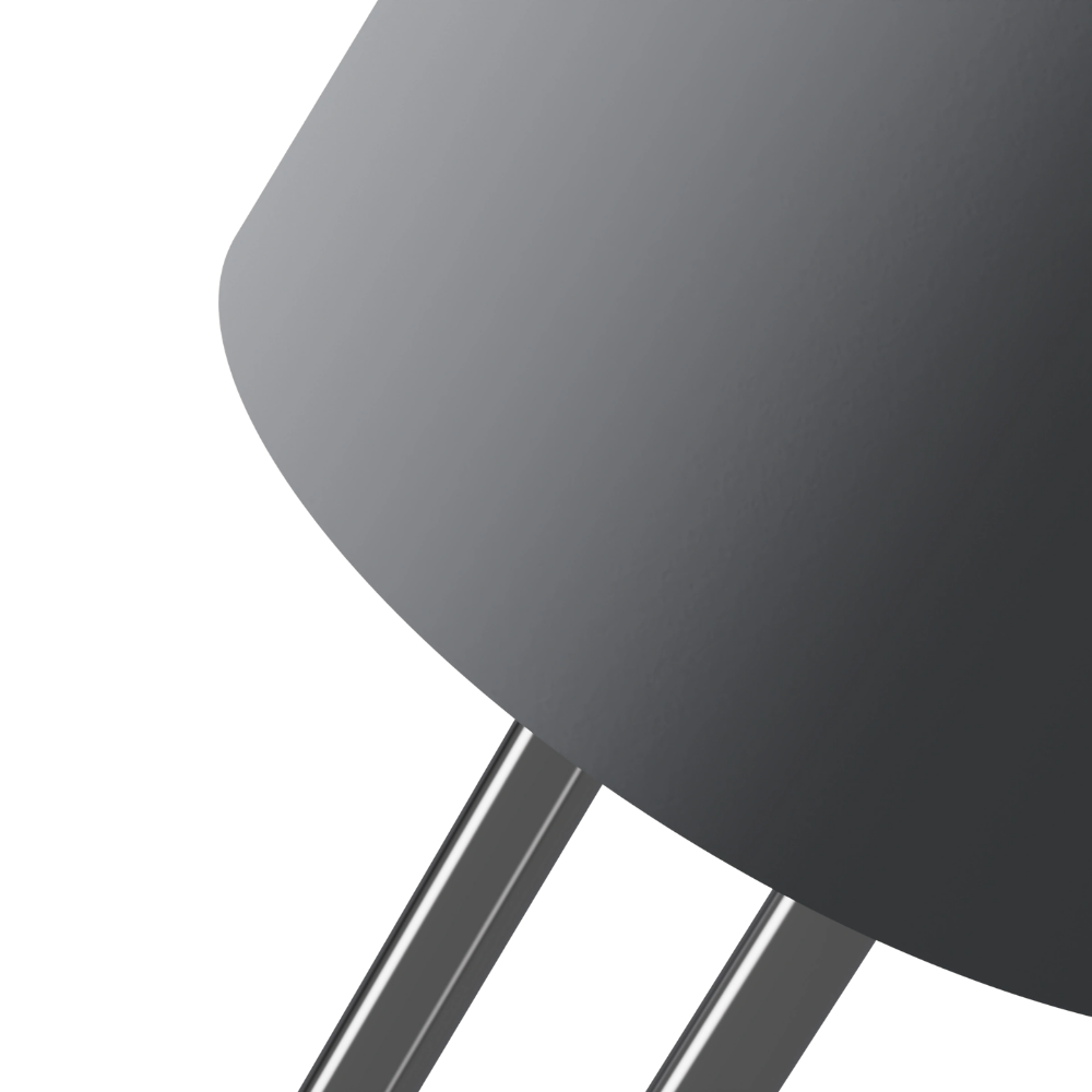 The fog Gio Floor Light from Gantri with the chrome rod option close up.