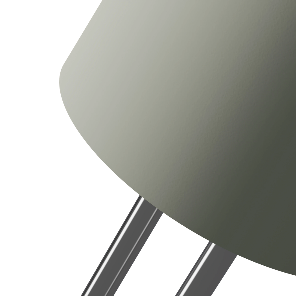 The meadow Gio Floor Light from Gantri with the chrome rod option close up.