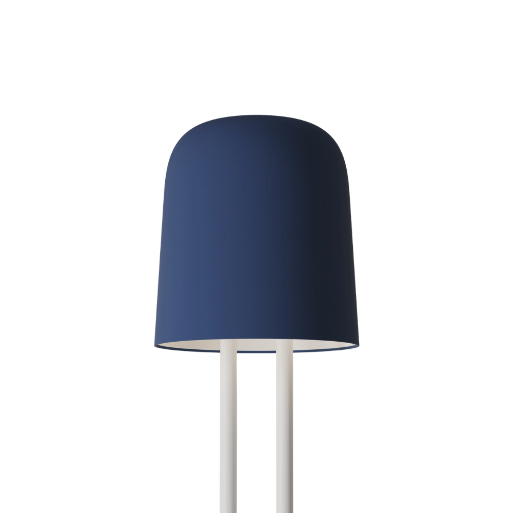 The midnight Gio Floor Light from Gantri with the white rod option.